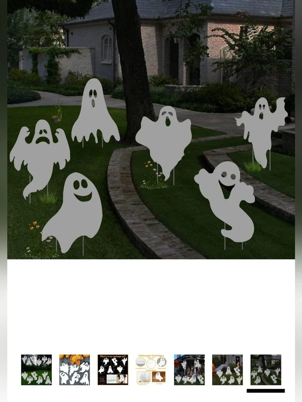 Halloween Decor Ghost Costume Set Of 6pc – White Ghosts